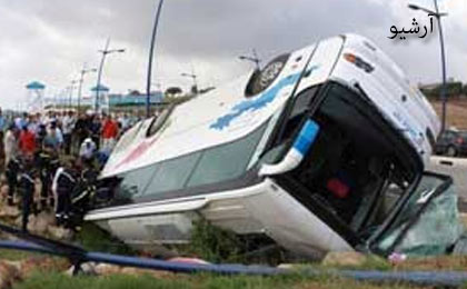 واژگونی اتوبوسي در جاده هراز ، یک کشته و ۳۴ زخمي به جای گذاشت.