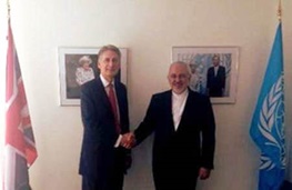 محمد جواد ظریف وزیر امور خارجه ایران که در شهر ژنو سوئیس به سر می برد، با فیلیپ هاموند وزیر امور خارجه انگلیس تلفنی گفت و گو کرد.